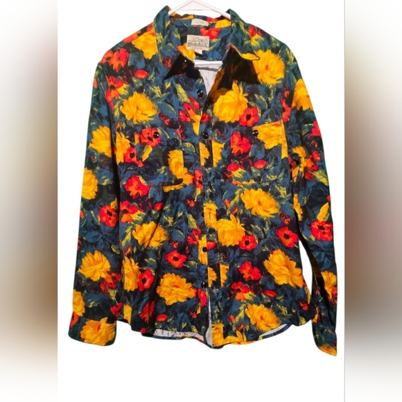 J.Crew Mens Large EUC Classic Multicolor Floral Shirt PTP 24 - Picture 2 of 5